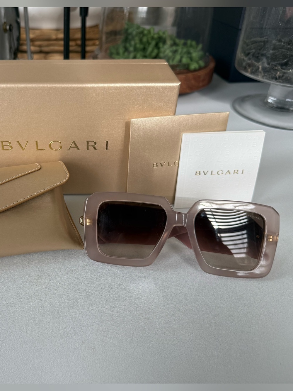 Bulgari Women's Square Sunglasses in Taupe Gradient